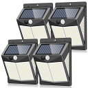 【\300円OFF/】【4個セット】センサーライト ソーラーライト 140LED 屋外照明 防犯 防水 LEDライト 四面発光 両面テープ付き シングルモード ...