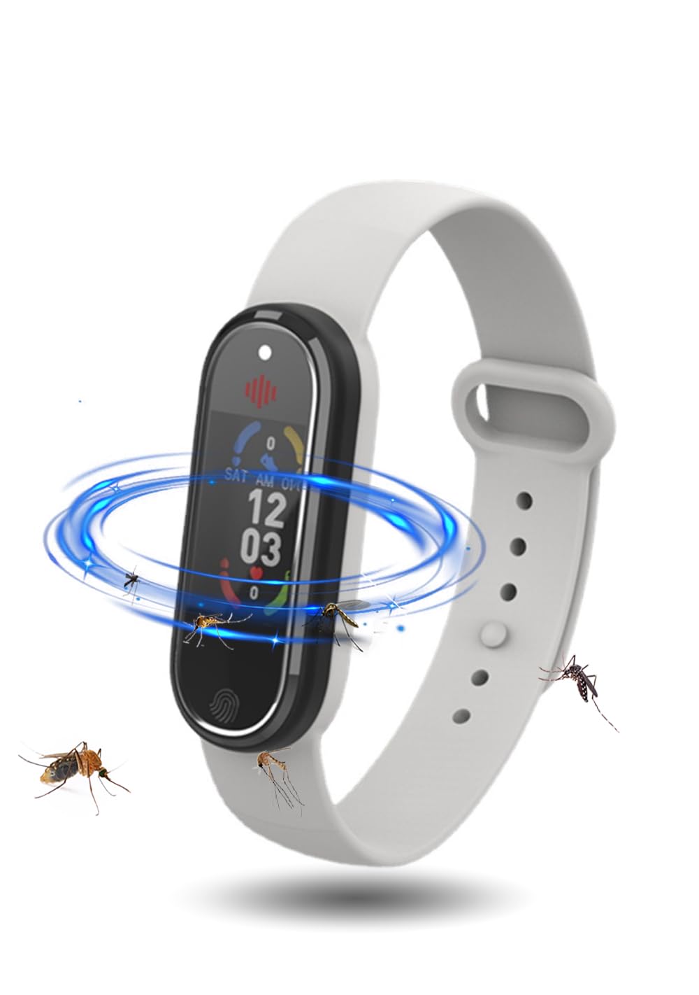 超音波蚊除けリング 蚊よけブレスレット虫除けリング 蚊除けリストバンド 超音波蚊よけ スマートウォッチ 着信/メッセージ通知 デジタル時計 カロリー 歩数計 活動量計 音楽/カメラ制御 運動記録