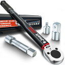 トルクレンチ 車 バイク 差込角9.5 mm 3/8インチ 10-140 Nm プリセット型 とるくレンチ 75 mmエクステンションバー 12.7 mmと6....