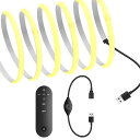 COB テープライトLEDストリップライトフレキシブル 幅5mm 高密度 隠れたLEDテープライト3m 320LEDs/m 白光色6000K 5V USBコネクター リモコン 両面テープ変形可能 切断可能 寝室 キッチンホーム(3)