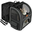 猫 キャリー バッグ 四面拡張可能 2WAY リュック ペットハウス キャリー 中?大型猫用?小型犬?うさぎ用 シートベルト固定可能 折りたたみ 通気性 臭気が...