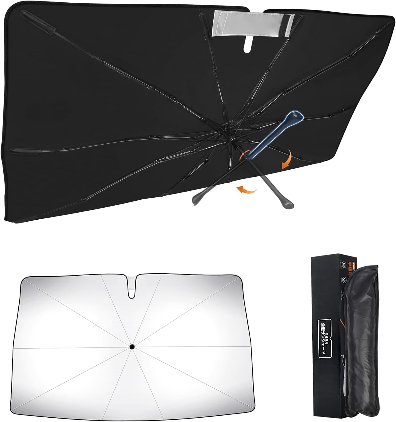 新型 スズキ ソリオ 4代目 MA37S MA27S MA47S 専用 傘型サンシェード 車種専用設計 360°回転可能 遮光 ..