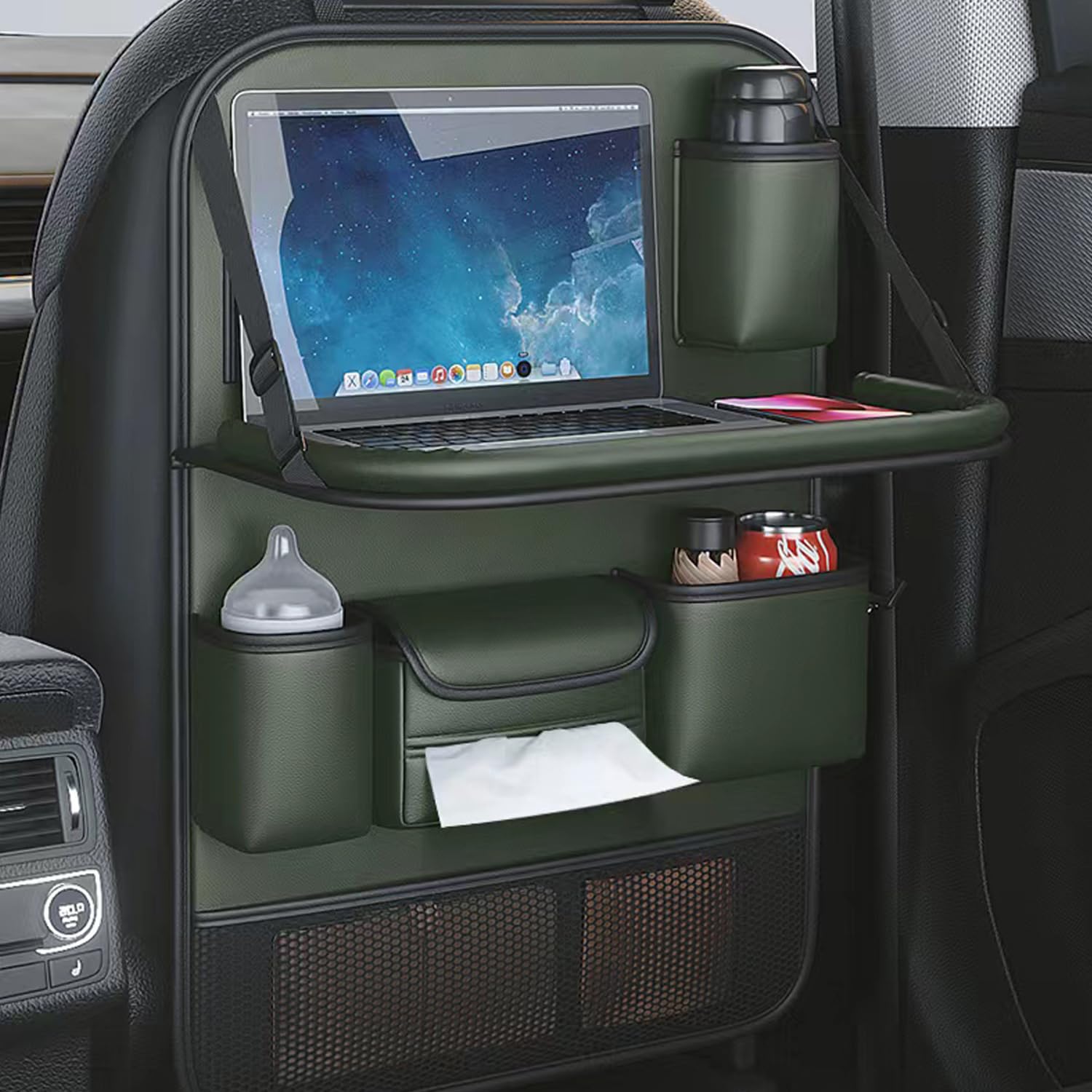 シートバックポケット 車 テーブル 後部座席収納 テーブル機能付き 折りたたみ キックガード 汚れ防止 ..