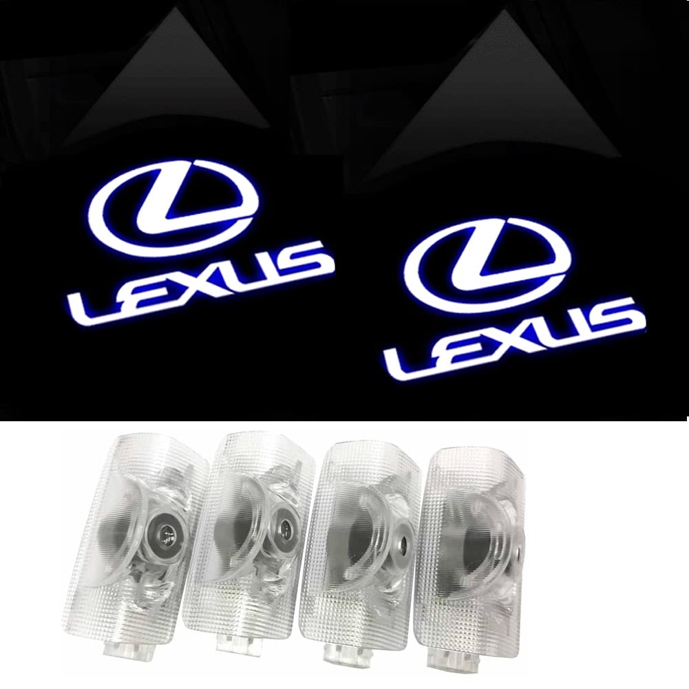 4個セット HD カーテシライト ドアウェルカムライト カーテシランプ レーザーロゴライト LEDロゴ投影 適応 レクサス LS ES IS LX RX GX 車用カーテシ 角度調整機能付き (01-4個セット)