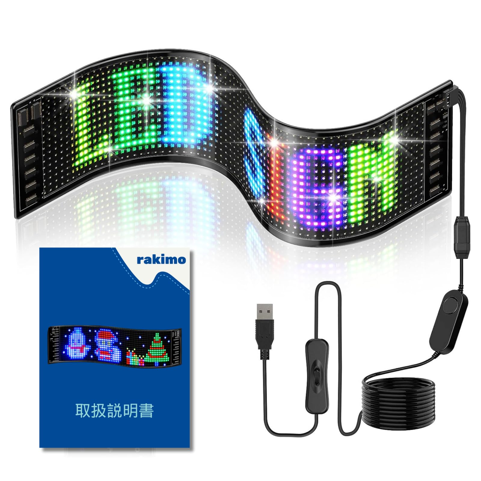 LED電光掲示板 デビルアイ 車 デビルアイライト 小型 アプリ連携＆リモコン付き ディスプレイ led スク..