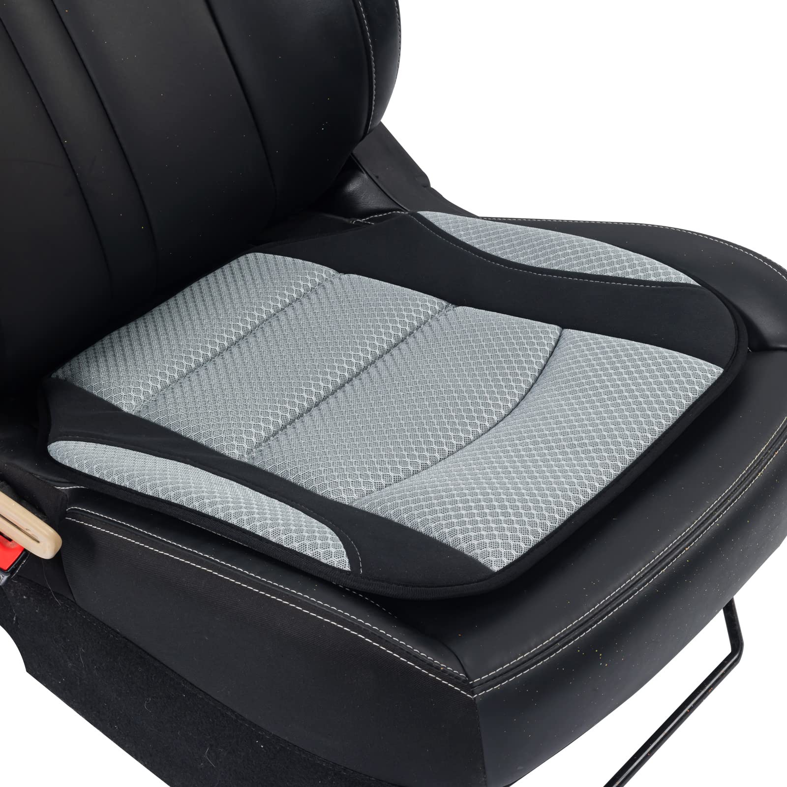 カーシートクッション 車用 低反発 通気 運転席 助手席 オフィス 自宅用 滑り止め 抗菌防臭 蒸れにくい 年間使える ズレ防止仕様 おしゃれ 44×45cm