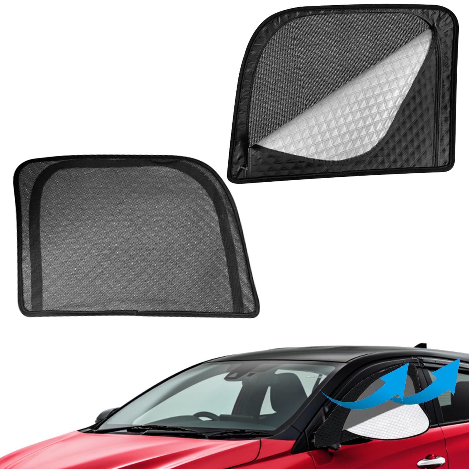 強化版 新型 N-BOX との互換性あり JF3/4系 サンシェード マグネット式 サイド用 車窓日よけ 車中泊 車..