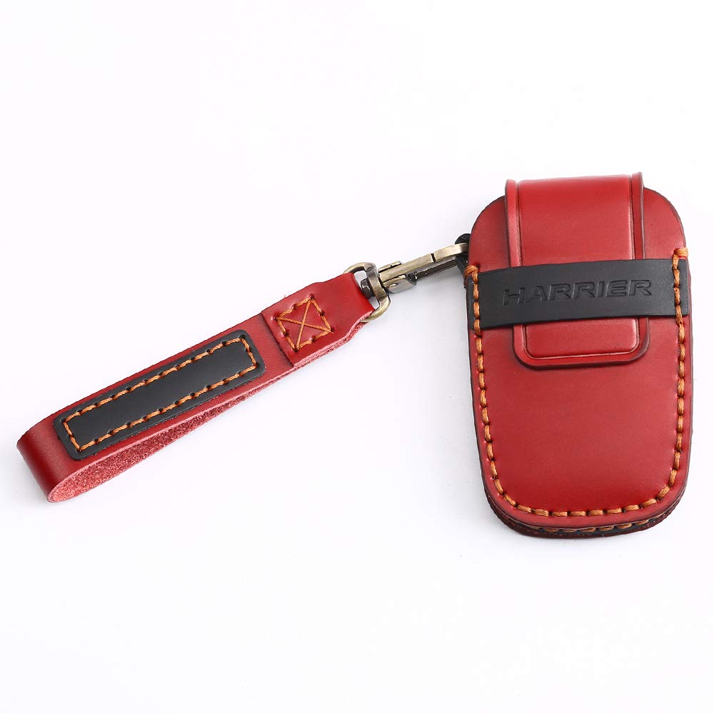トヨタ 新型ハリアー 80系 専用 本革 レザー キーカバー キーシェル スマートキーケース HAIRRERロゴ付..
