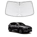 マツダ CX-5 フロントサンシェード KF系 車用サンシェード 遮光フロントシェイド フロントガラス サンシェード 五重構造 車種専用設計 KFEP KF5P KF2P 2017年2月-現行 日焼け防止 劣化防止 内装パーツ 取付簡単 収納袋付 吸盤なし(2)