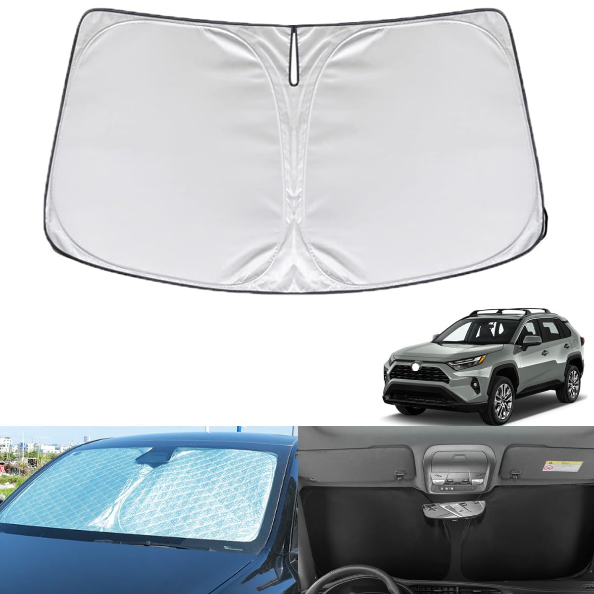 新型トヨタ rav4 50系 サンシェード 車 フロント rav4 50系 フロントガラス サンシェード 日焼け防止 RAV4 フロントサンシェード 専用 サンシェード 収納袋付き サンシェイド 遮光断熱 rav4車用サンシェード