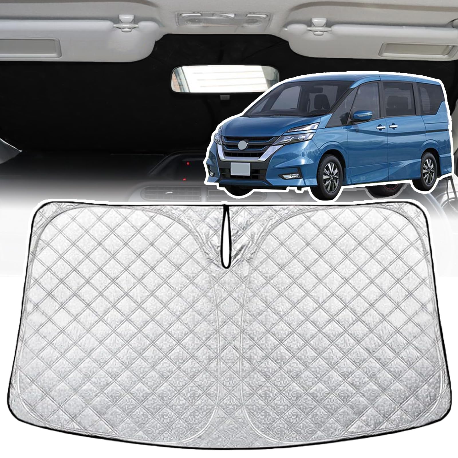 セレナ C27 専用 サンシェード 日よけ フロントガラス サンシェード セレナ C27用 遮光 六層構造 Serena C27 NISSAN SERENA サンシェード 厚手 高密度生地 車中泊 プライバシー保護 セレナ C27 専用 カーサンシェード