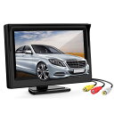 【\300円OFF/】5インチモニター 液晶オンダッシュモニター 2系統映像入力 バック連動 防犯/監視/車載用 スタンド2種類付き 12V/24V通用 ブラッ...