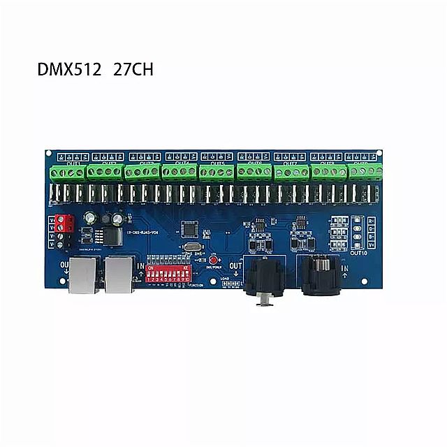 Dmxデコーダ30チャネルrgb LED ストリップライト ドライバ dmx 512なしプラスチック ボックス コントローラ dc 9v-24v DMX512調光