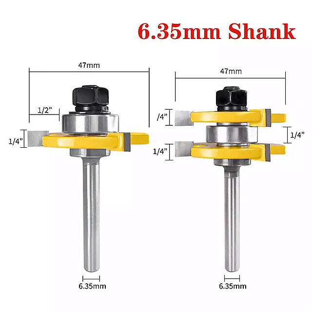 木工 用 フライス カッター 超硬合金 木材 用 45度ロックマイタールーター 1 2シャンク12mm