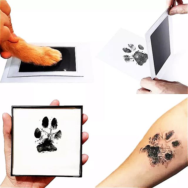 1個超大型ペット 犬猫の赤ちゃん の手書きまたは足のない スタンプパッド 100% 無毒で汚れのない (12色のインクパッド)