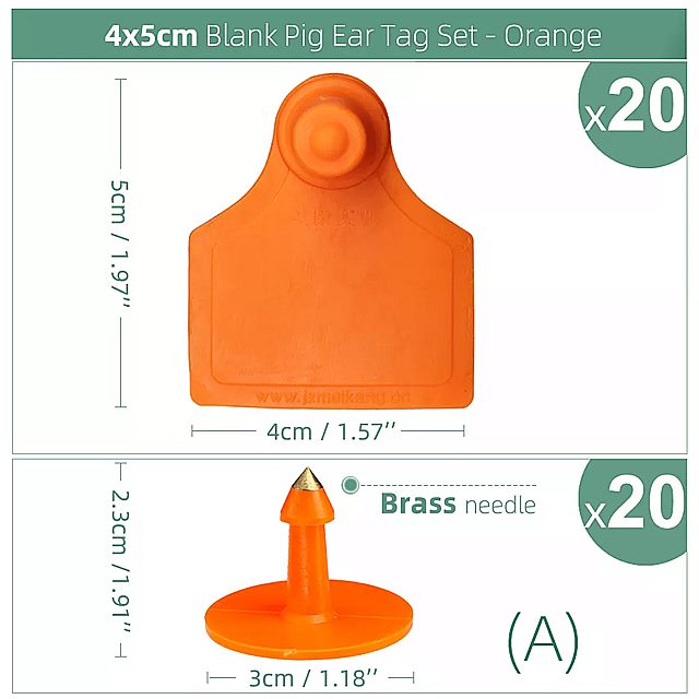 20個4 × 5センチメートル空白の 耳のタグ ヤギ羊牛牛豚 家畜識別 tpu精 eear ラベル 家畜マーカー