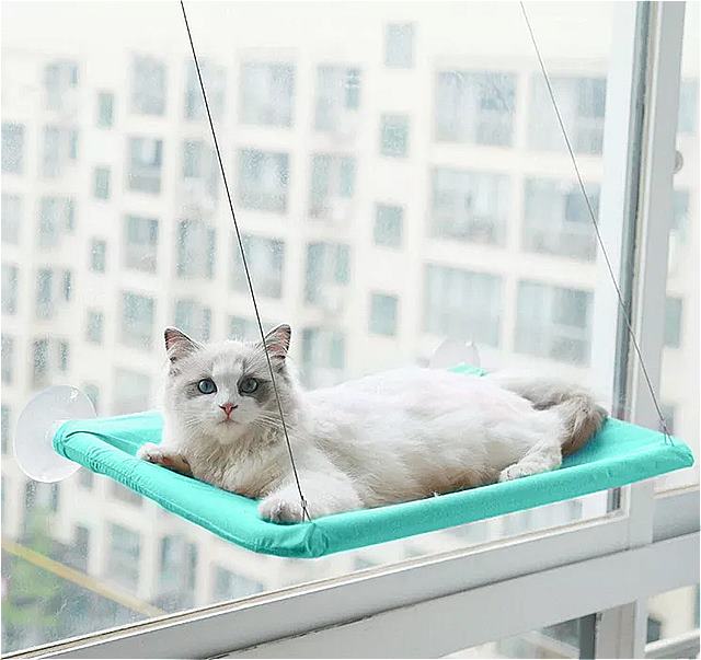 猫の形 をした 吊り下げ式 ハンモック 窓用 シート 容量20kg 子猫 登山用 フレーム スウェット ベッド 0