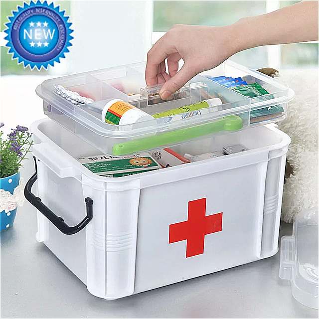 救急ボックス 多層 家庭 医療 プラスチックケース 医療ボックス 応急処置 収納ボックス 収納医療