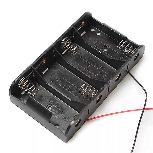 10ピース ロット no2 4 スロット cサイズ プラスチック 6ボルト バッテリー ボックス 付きレッド&ブラックラインクリップ ボックス ワイヤー リード用diy実験テスト