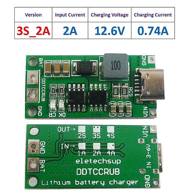 1-4A多 携帯 タイプc ステップ リチウム 経口ポリマー リチウム イオン 充電 器 dc 3-6に8.4v 12.6v 16.8用7.4v 11.1v 14.8v 18650