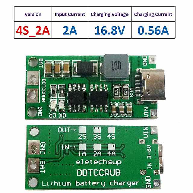 1-4A多 携帯 タイプc ステップ リチウム 経口ポリマー リチウム イオン 充電 器 dc 3-6に8.4v 12.6v 16.8用7.4v 11.1v 14.8v 18650