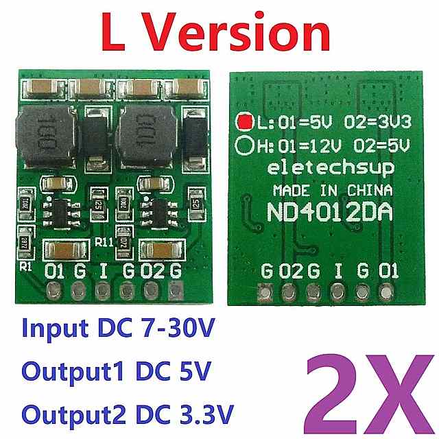 2個10ワットのデュアル 出力 dc dc 降圧 降圧 コンバータ モジュール dc 12v 5v 3.3v 電圧 レギュレータ ボード