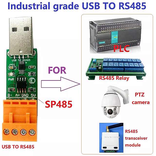 Usb にRS485 バス 変換 基板 CH340 SP485 WIN10 mac linux rep MAX485 MAX3485 SP3485 plc ptz modubs modbus リレー モジュール