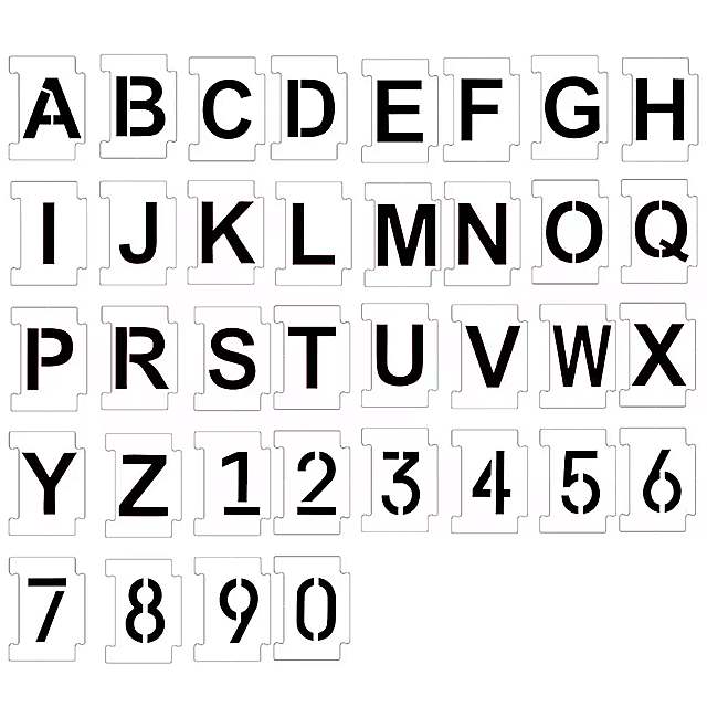 アルファベット番号 ステンシル 4インチ26パック文字数字 ステンシル テンプレートと看板のために再利用 可能 な数文字