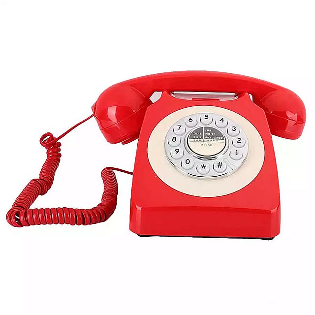 レトロ な ヴィンテージ アンティーク 電話 コール id表示 再ダイヤル ハンズフリー 固定デスク 電話