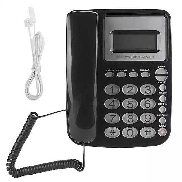 AEQ96761 クラシック クリスタル ボタン 電話 固定固定 ビジネス ホーム オフィス abs 黒 テレフォン