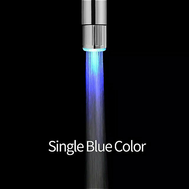 Zhangji 浴室 LED 蛇口 エアレーター水力シャワーLEDタップライト 節水 キッチン カラフルなエアレーターsingle color Blue