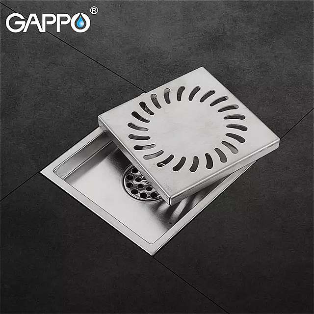 Gappo-正方形の ステンレス 鋼の 排水 管 15x15cm バスルーム の床 カバー の付属品 防臭 シャワー 用