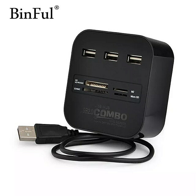 Binful 高速 usb ハブ 2.0 3 ポート で カードリーダー ミニ ハブ usb コンボオールインワン usb スプリッタ アダプタ ノート パソコン コンピュータ