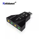 Kebidu mei 7.1-外部 サウンド カー ド ダブル USB アダプタ 3.5mmジャック マイク コンピュータ ノートブック 勝利用(2)