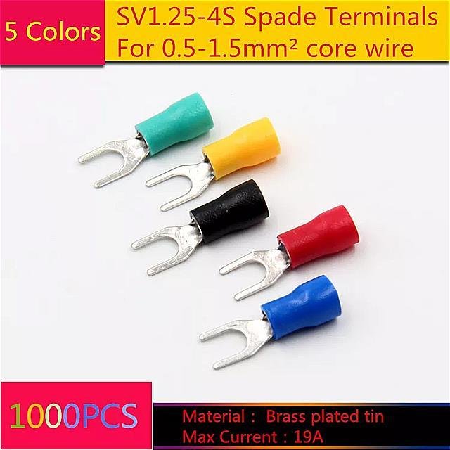 1000pcs yt1877 SV1.25-4SXy[h [q 0.5-1.5 mm2 C[ p R[hvX [q ^イbL lW 4.2mm