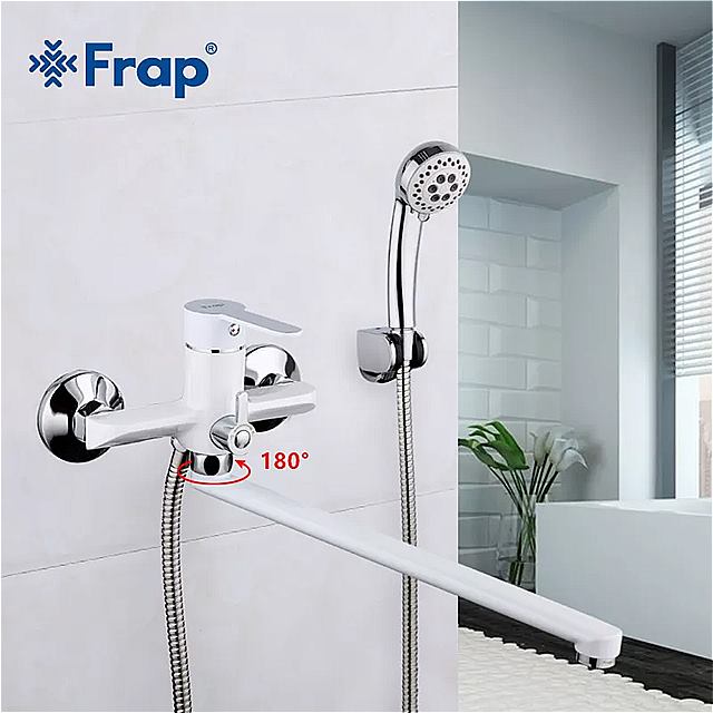 frap 1 セット 35 センチメートル 白 出口管 バス シャワー 蛇口 ボディ 表面 スプレー 塗装 シャワーヘッド 浴室 タップ f2241