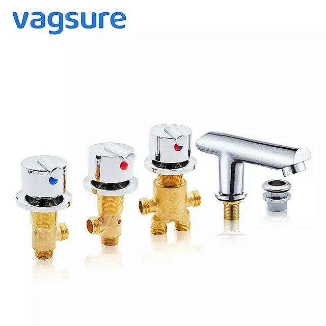 Vagsure 1 セット温水と冷水の銅マッサージ 浴槽 の 蛇口 浴室 の シャワー キャビン 蛇口 ミキサー シャワー ルーム 混合弁 タップ 2