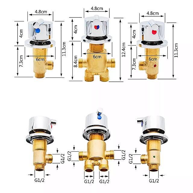 Vagsure 1 セット温水と冷水の銅マッサージ 浴槽 の 蛇口 浴室 の シャワー キャビン 蛇口 ミキサー シャワー ルーム 混合弁 タップ 3