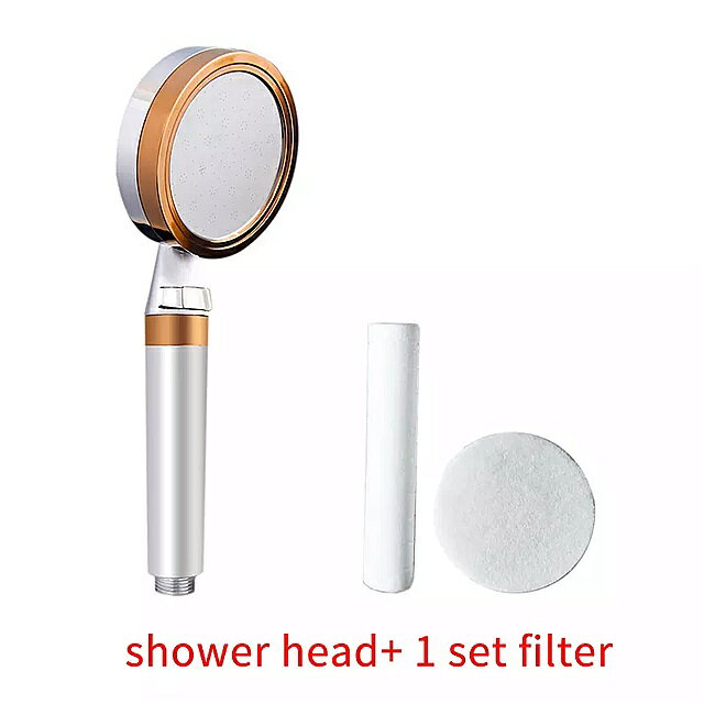zhangji 2層フィルターストップスイッチ シャワーヘッド ビッグパネル 節水 高圧 スキンケア 光と ポータブル シャワー shower set1