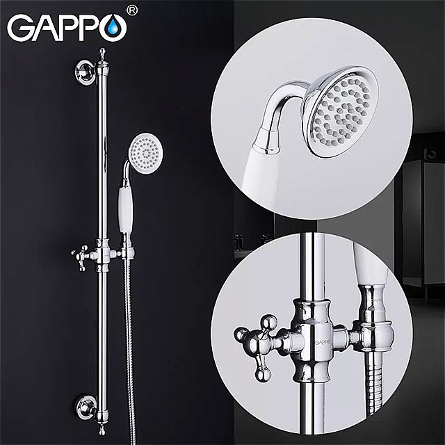Gappo- シャワー 用のスライディングバーの 蛇口 蛇口 用の バスルーム の 蛇口 壁に 取り付け られた 滝を隠します