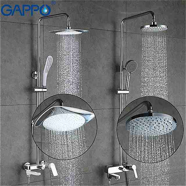 Gappo- シャワー 水栓 セット レイン シャワー ミキサー バスタブ スライドバー 大型ヘッド シャワー ga2402 ga2448