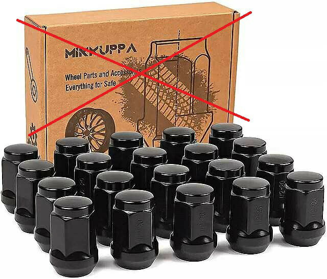 Mikkuppa 1/2-20 lug nuts の 交換 1994-2001 ダッジ ラム 1500 アフターマーケット ホイール 20個黒 クローズド終了 lug nuts