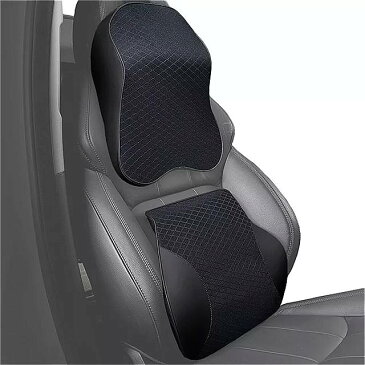 腰 痛 マッサージ ャーとメモリーフォーム, 車 ,家庭,オフィス用のヘッド レスト クッション One Set