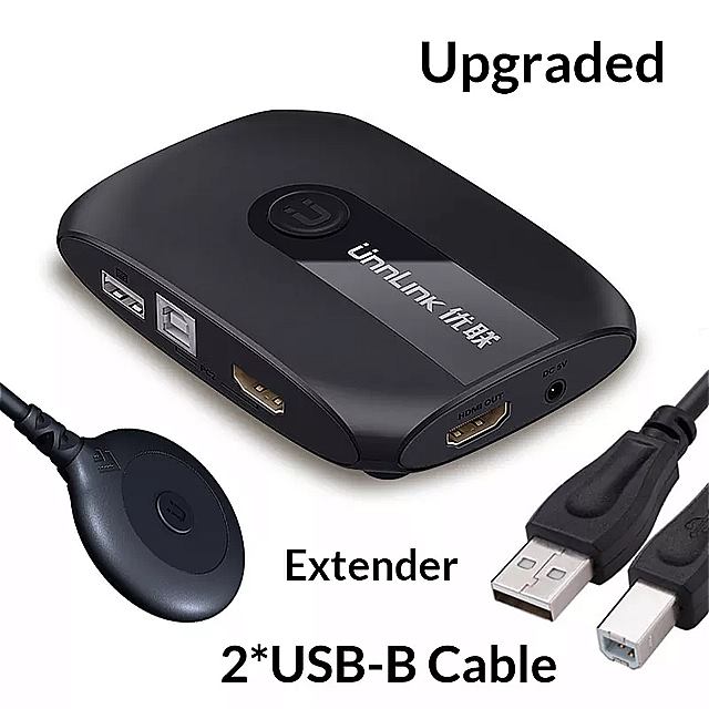 Unnlink kvm スイッチ 4 18k 1080 1080p usb 2.0 スイッチャー 用ラップトップ2または4個共有 マウス キーボード モニター プリンタ