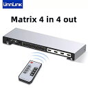 Unnlink 4 × 4 スイッチャー hdmi対応 スプリッタ 4 18k 30 60hzで4 4アウト スイッチ とリモート制御 0