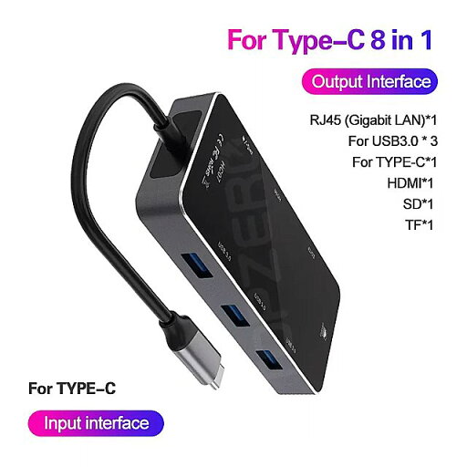 usb 3.0タイプc ハブ マルチ8 1で usb ポート アダプタ ドック カードリーダー macbook proの アクセサリー RJ45 usb -Cスプリッタ usb ハブ usb 3.0タイプc ハブ マルチ8 1で usb ポート アダプタ ドック カードリーダー macbook proの アクセサリー RJ45 usb -Cスプリッタ usb ハブ