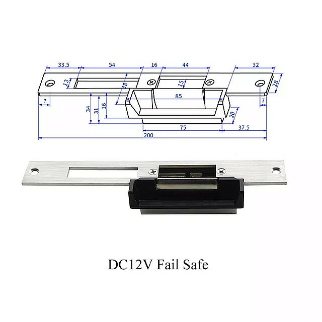 DC12V または DC24V ロングパネル 電気 ストライク ロックフェイル セーフ NO または フェイルセーフ NCタイプ （エッジ保護付き）