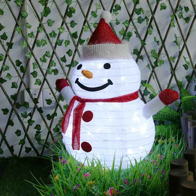 40 LED クリスマス 折りたたみ 式 ランプ 防水 芝生 雪だるま ランタン 庭の雰囲気 ベッド サイド ランプ 木の吊り下げ 装飾