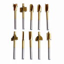 10ピース セット3mmチタンミニhssルータービット トリマー シャンク dremel ロータリー ツール用