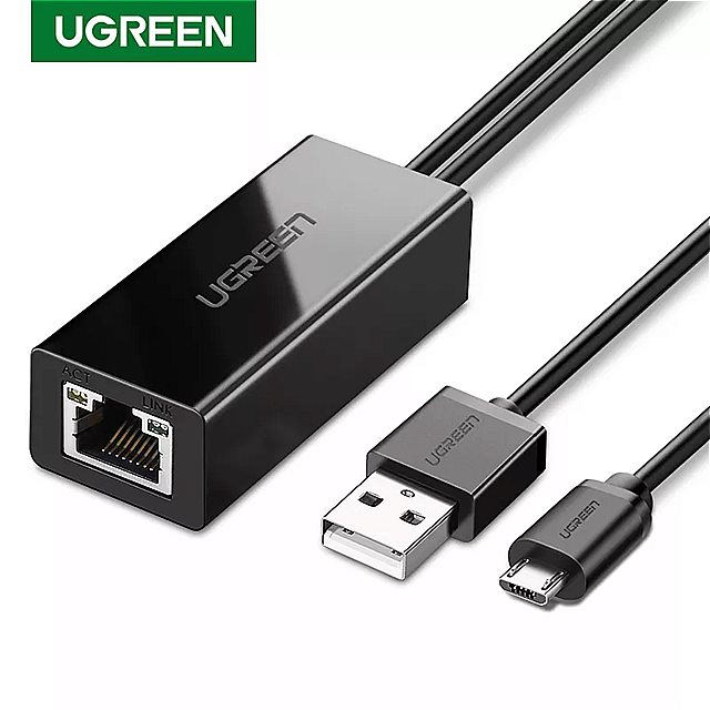 Ugreen chromecast用 usb 2.0にRJ45 googleのchromecast 2 1超 オーディオ テレビ スティック マイクロ usb ネット ワーク カード